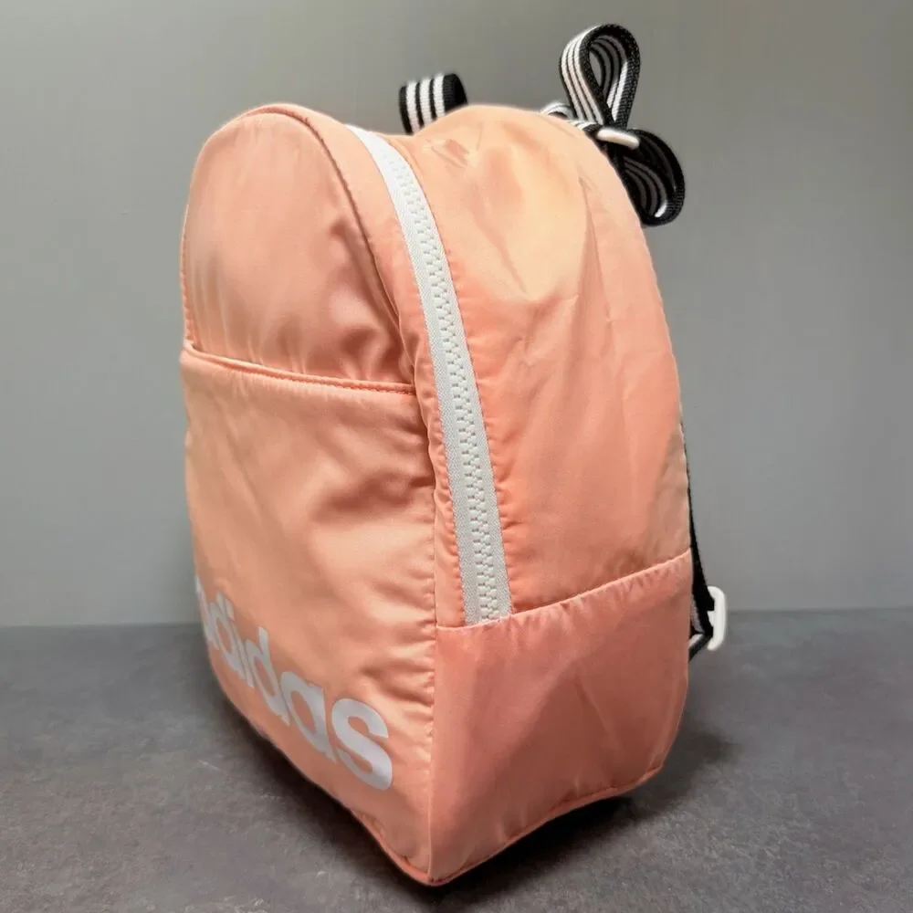 Adidas Mini Backpack Light Pink Quilted Back Glow White Logo